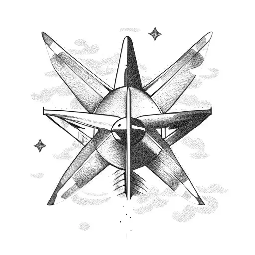 A Vintage Airplane Soaring Through A Starry Sky