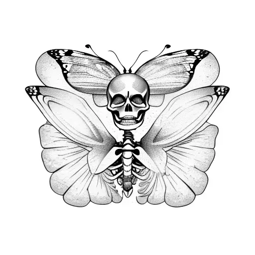 Skeleton Body With Butterfly Wings