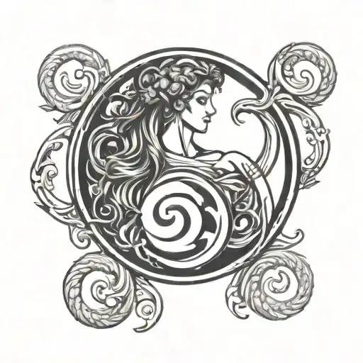 Virgo Symbol And Aries Zodiac Sign Incorporated
