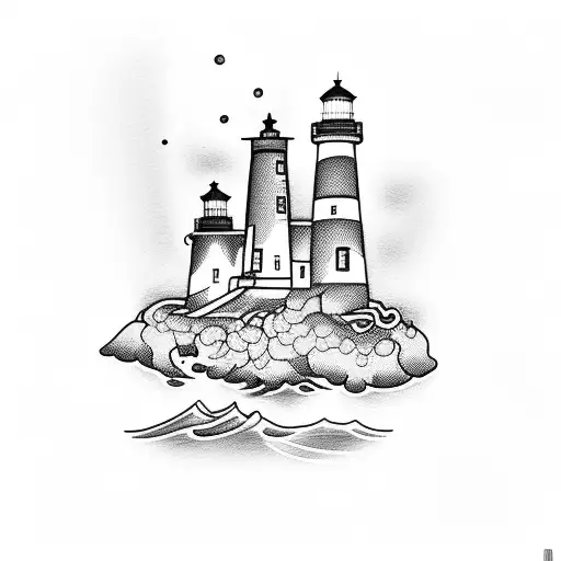 Wine Bottle As Lighthouse Guiding A Ship