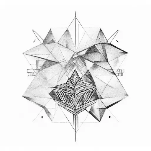 Roman Numeral 5 With Geometric Lines