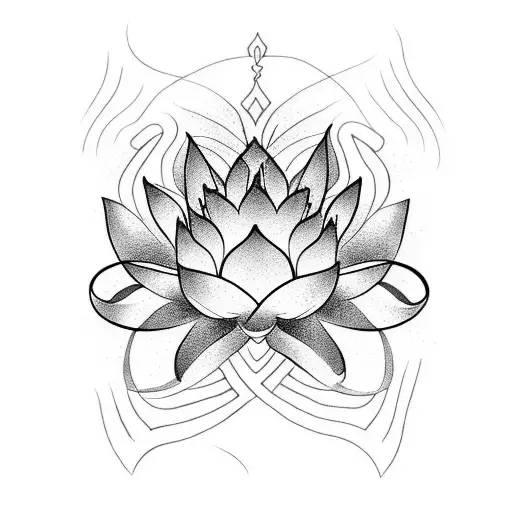 Lotus Flower And Snake