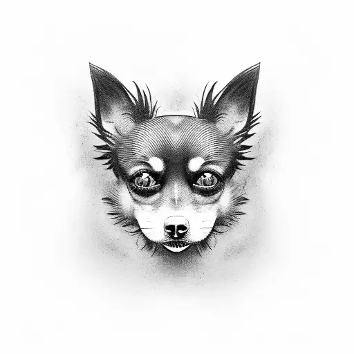 Black Fluffy Chihuahua Who Sticks Out Tongue