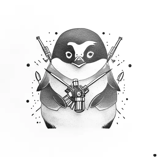 Penguin Holding Rocketlauncher