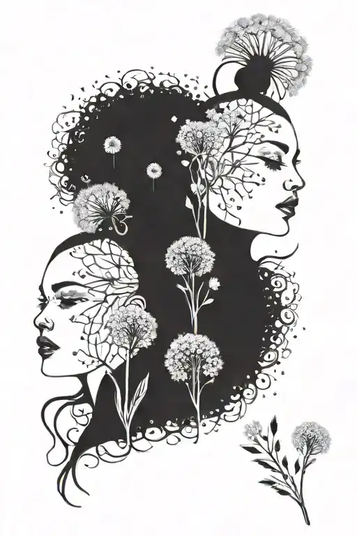 Two Girls With Dandelion