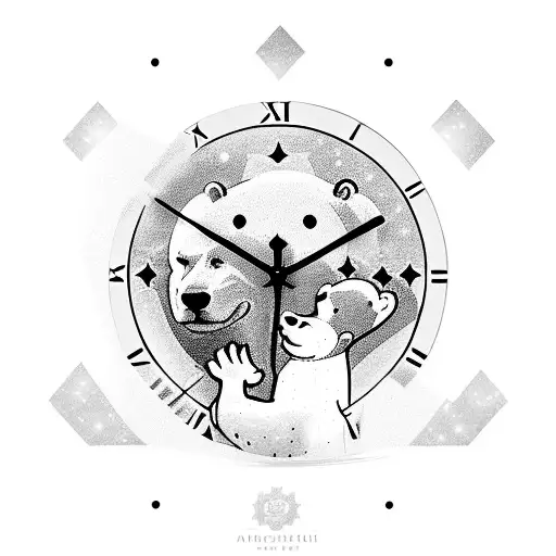 A Powerful Polar Bear Protecting A Clock Symbolizing The Importance Of Time In My Daughter's Life