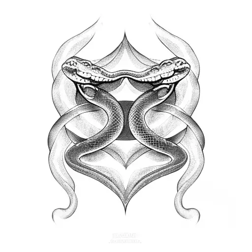 A Snake Hold The Star In The Mouth