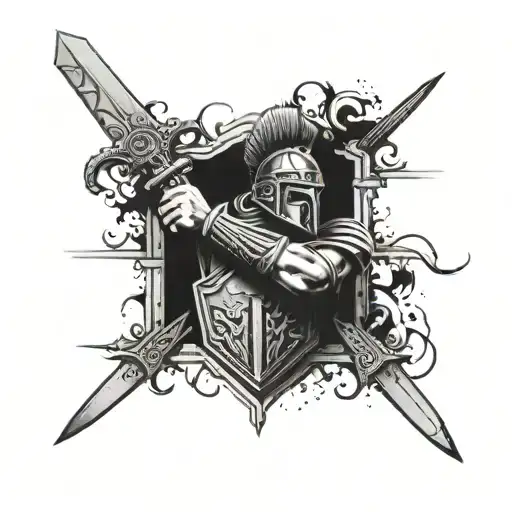Roman Praetorian Tattoo With Gladius Military Glory