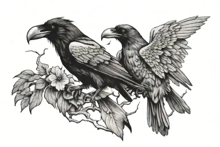 Create A Tattoo With A Raven Pecking At A Soldier's Brain