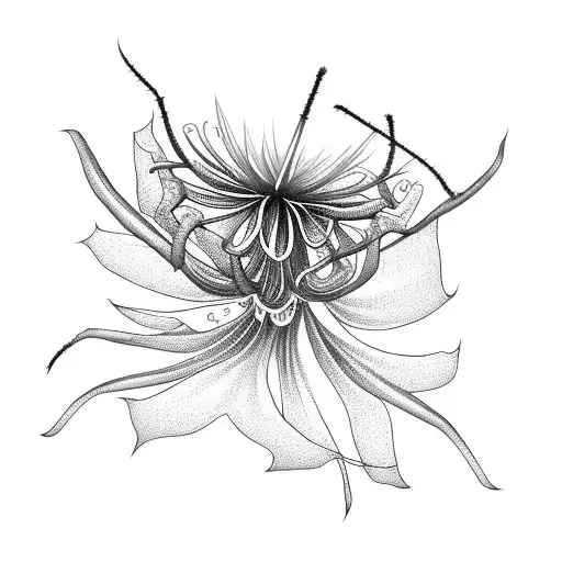 Spider Lily With Squeleton Head