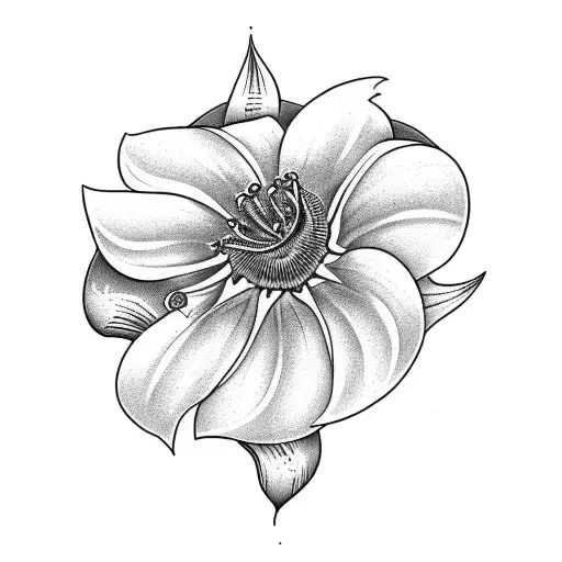 Curved Sternum Aster Flower Arranged With Morning Glory And Lily