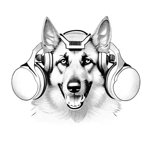 A German Shepherd Wearing A Gamer Headset And Holding A Game Controller