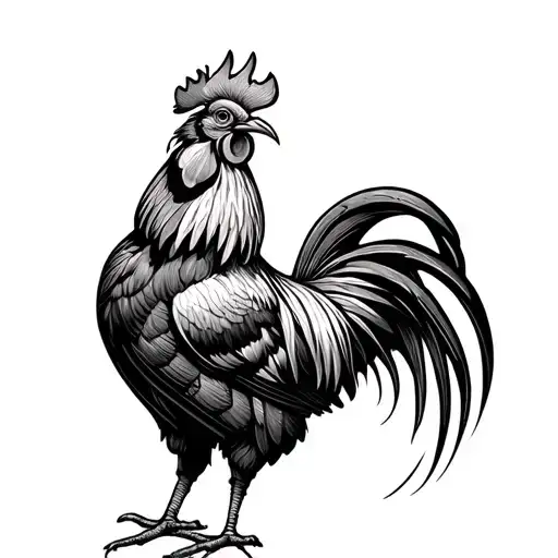 Praying Rooster Featuring Tattoo Inspired