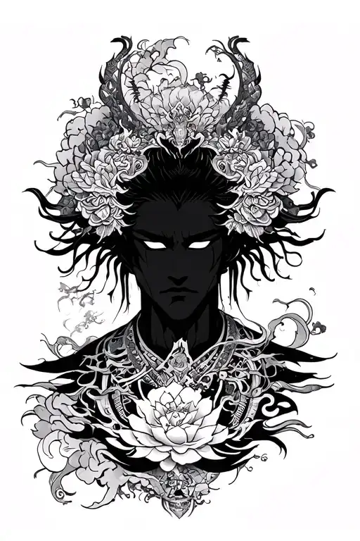 Male Japanese Mythology Inspired Tattoo Design