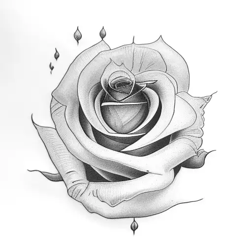 A Black-grey Tattoo Of A Rose With The Name Lisa Written In Elegant Script Beneath It