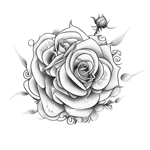 A Beautiful Bouquet Of Roses And Asters With A Subtle Oceanic Twist