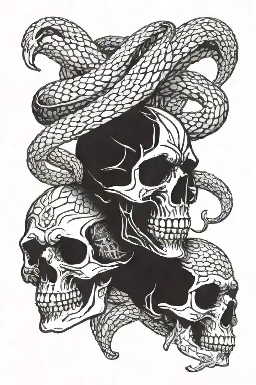 Skulls And Snake