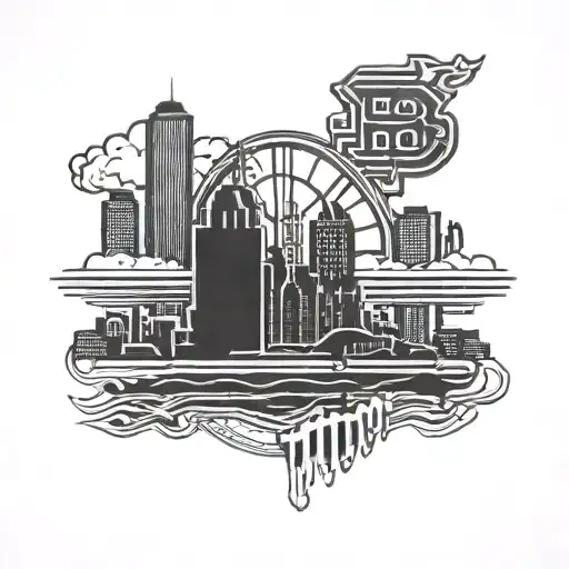 A Dark And Mysterious Boston Bruins Logo With A Massachusetts Skyline Incorporated Into The Design