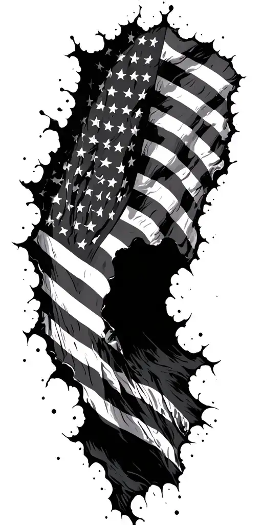 American Flag Ripping And Faded