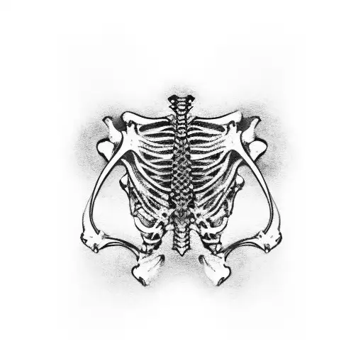 Lower Back Tribal Spine Skeleton