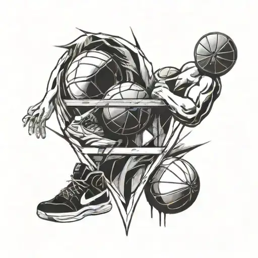 A Basketball And Football Intertwined To Represent Your Love For Both Sports