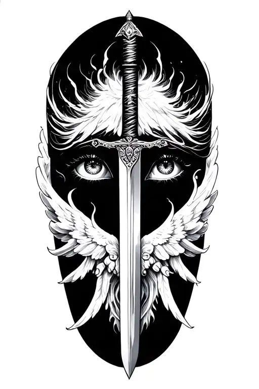 Angel Eyes With Sword