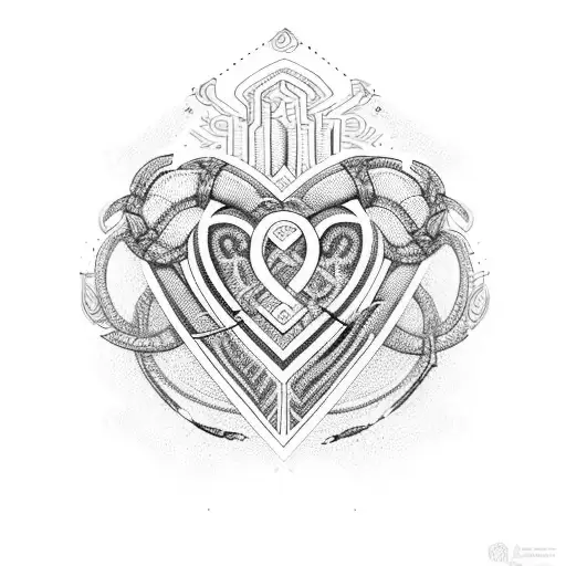 A Heart-shaped Infinity Symbol With Intricate Patterns And Details