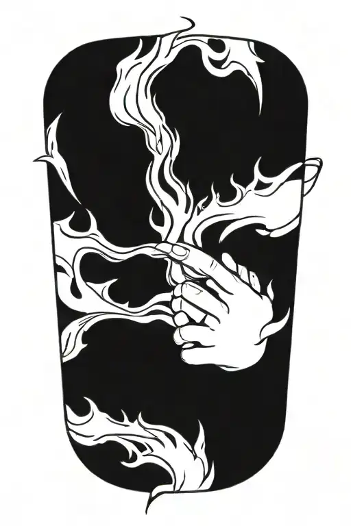 Flames Rising From Wrist Toward Bicep