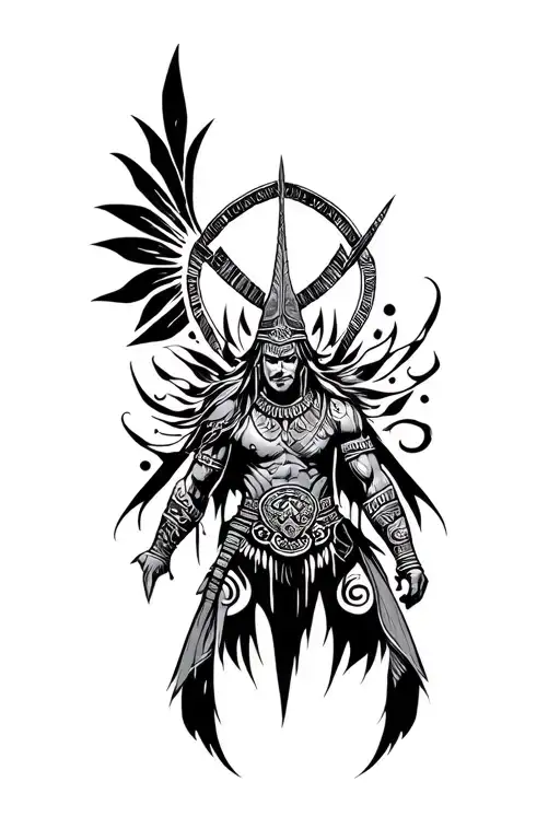 Tribal Warrior Tattoo Design