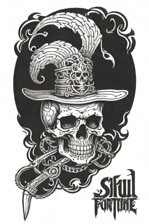 Skull And Inscription Soldier Of Fortune