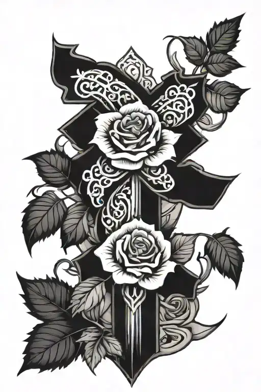 Orthandox Cross And Rose Wrapped