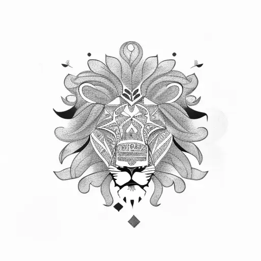 Lion With Clovers