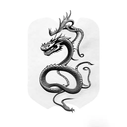 Letter S As A Snake And Digit 2 And Letter R As A Dragon