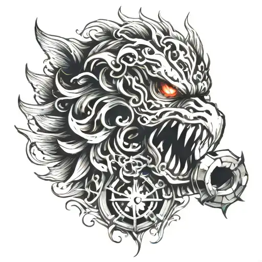 Inferno Phoenix With Barbell In Mouth