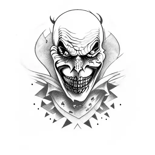 Combine The Reaper And The Joker In A Sinister And Dark Tattoo Design