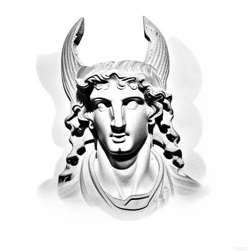 Combine A Grec Statue And A Computer In A Dark Place