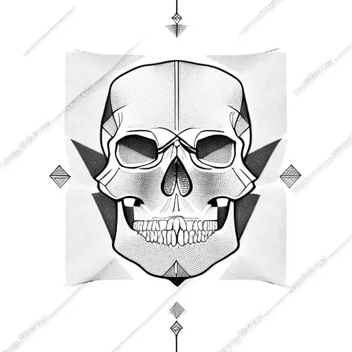 Skull With Geometric Lines Around