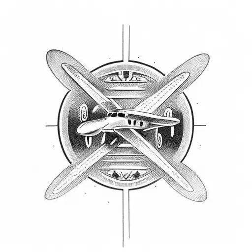 Vintage Airplane Flying Over A Retro Car