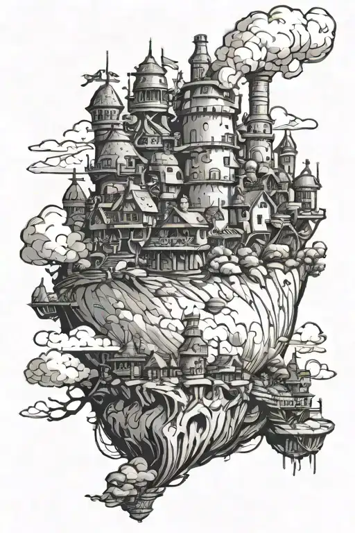 Howl's Moving Castle In Disney Style