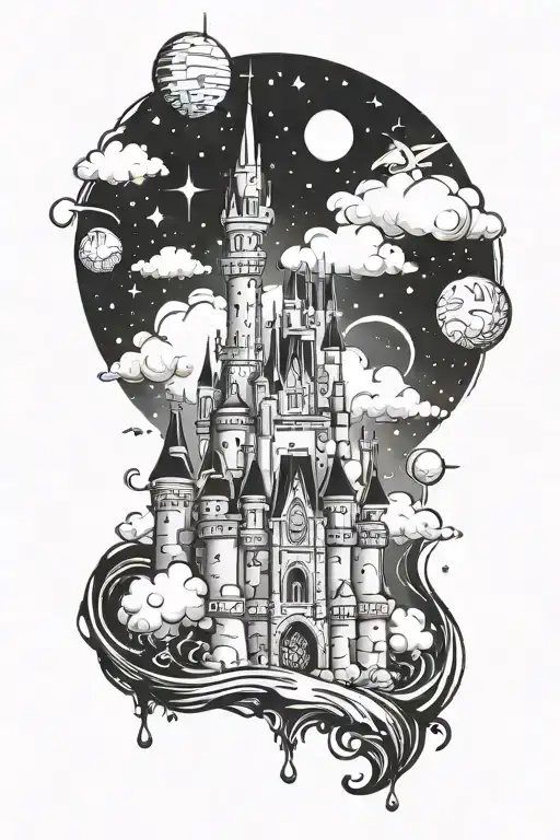 Disney Castle Floating In Space