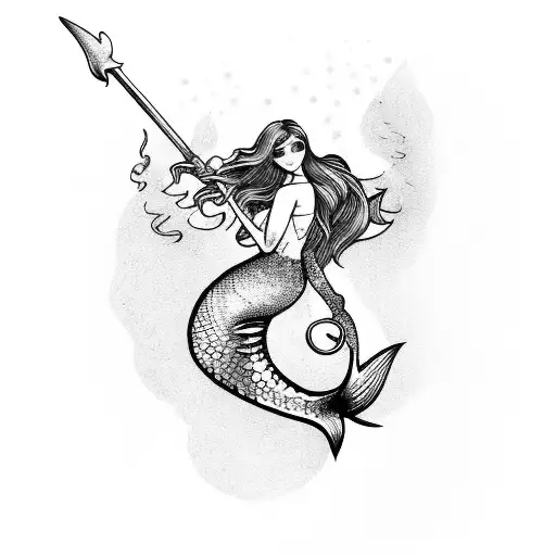 Mermaid Tail With Anchor