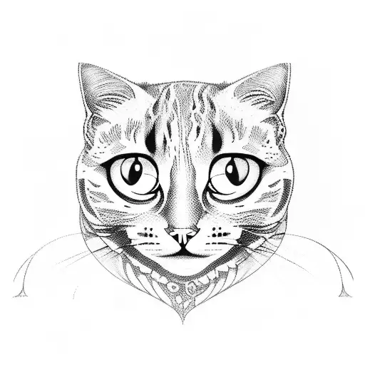 A Camera Lens Surrounded By Swirling Musical Notes And A Silhouette Of A Cat