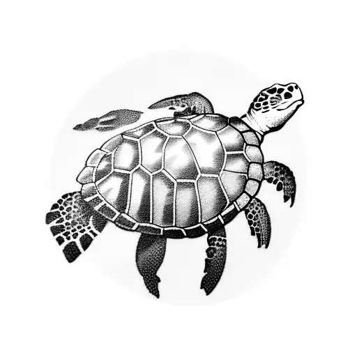 A Realistic Depiction Of A Sea Turtle Wearing A Lab Coat And Holding A Microscope