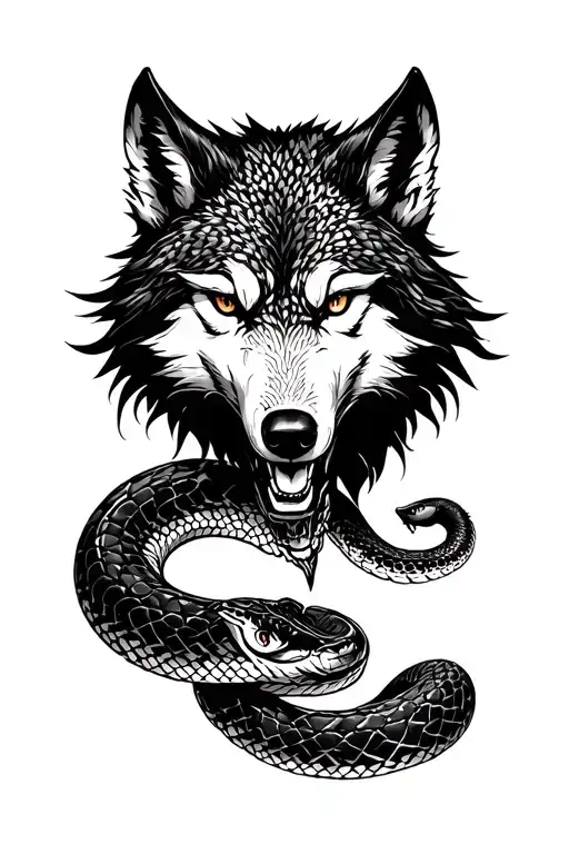 Fenriswolf And With Co -Garde Snake