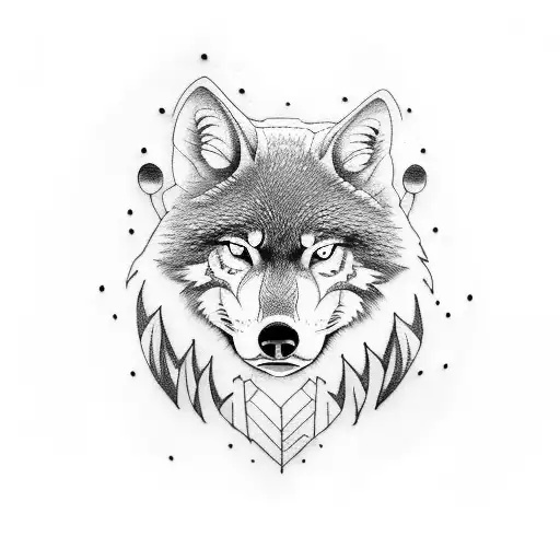 A Jiu-jitsu Inspired Tattoo Featuring A Wolf In A Blackwork Style