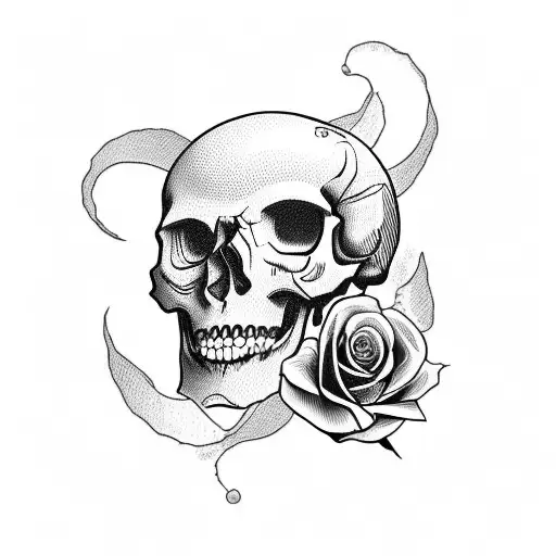Skull And Roses Sad