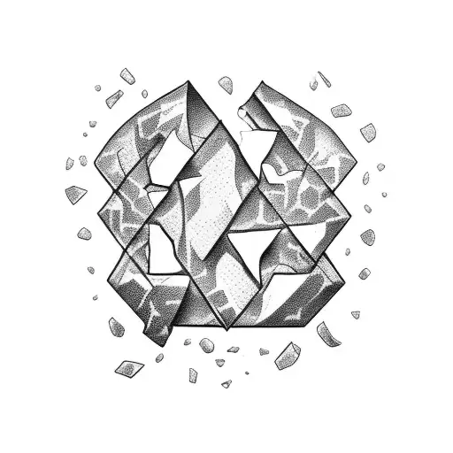 A Broken Heart With Shattered Pieces Forming The Word 'Brokeboi'