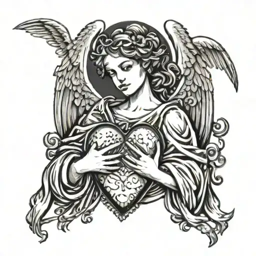 Angel Holding A Heart