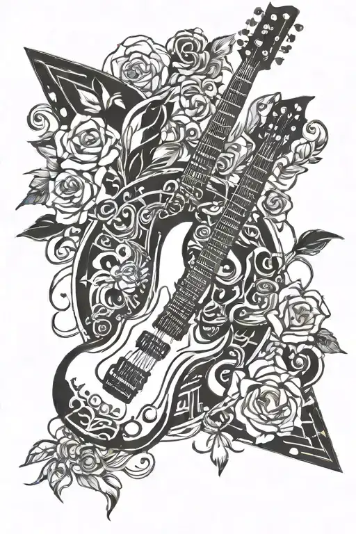 Palestine And Electric Guitar Surrounded