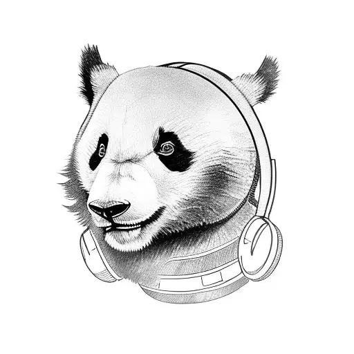 Panda Whit Headphones